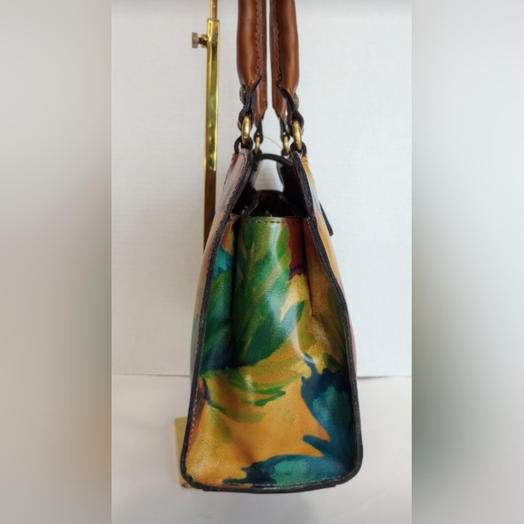 NWT Patricia Nash Leather Rienzo Satchel, Watercolor Butterfly 🦋 multi color - Picture 7 of 13